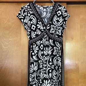Apt. 9 black and white sundress with built-in waist tie
